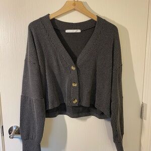 Altar'd State Charcoal Button-Up Cardigan